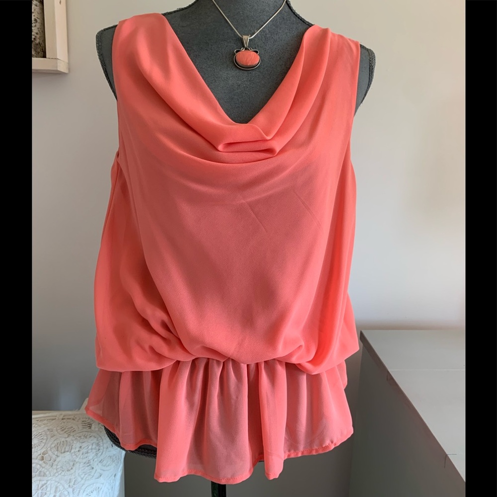 Classy melon colored blouse. New condition.